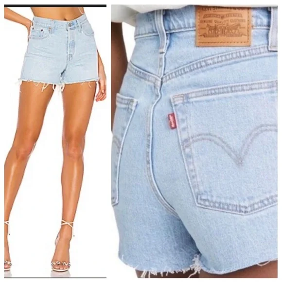 Levi's Light Blue Women's Denim Shorts - Picture 1 of 16